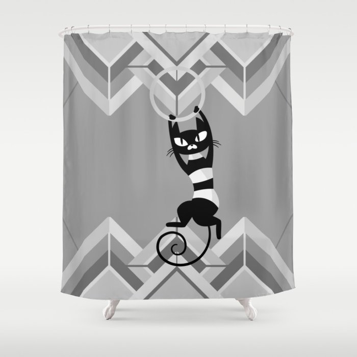Mid-Century Cat - Purrfect Retro Pattern Shower Curtain