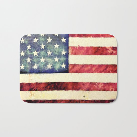 Vintage American Flag Bath Mat