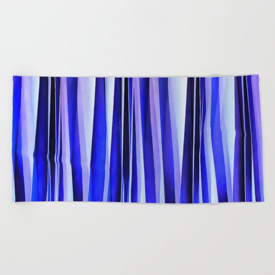 Peace and Harmony Blue Striped Abstract Pattern Beach Towel
