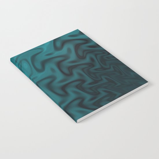 Ripples Fractal in Ocean Blue Notebook