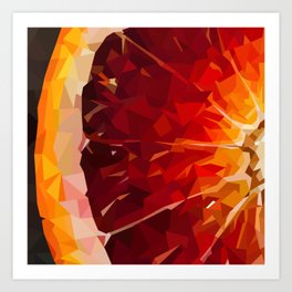 Geometric Blood Orange Slice Art Print