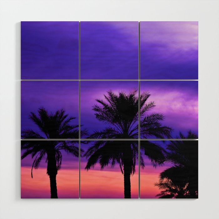 Palm Sunset Silhouettes - 6 Wood Wall Art
