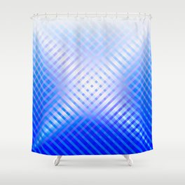 Abstract Crossed Blue Light. Shower Curtain