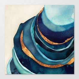 Abstract Blue with Gold Canvas Print