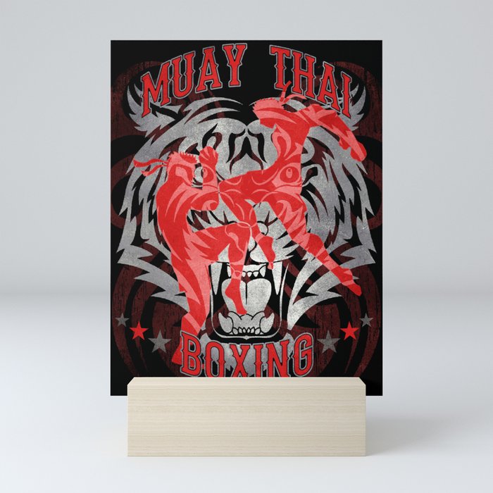 Muay Thai Boxing Tiger Fighter Spirit Mini Art Print By Mysunlife