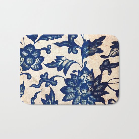 Blue Oriental Vintage Tile 06 Bath Mat