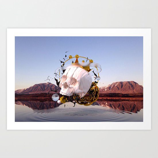 3D ABSTRACT - GOLD - GLASS - OIL - PORCELAIN Art Print