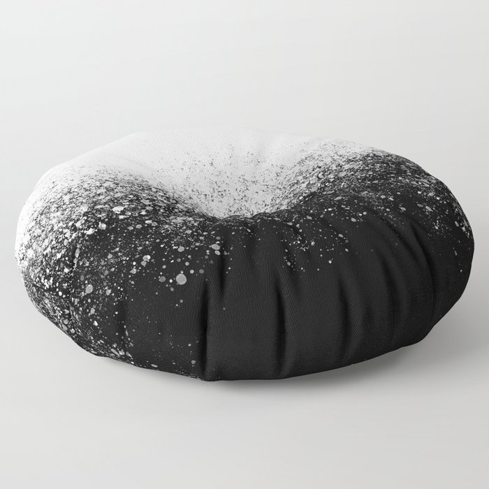 fading paint drops - black and white - spray painted color splash Floor Pillow