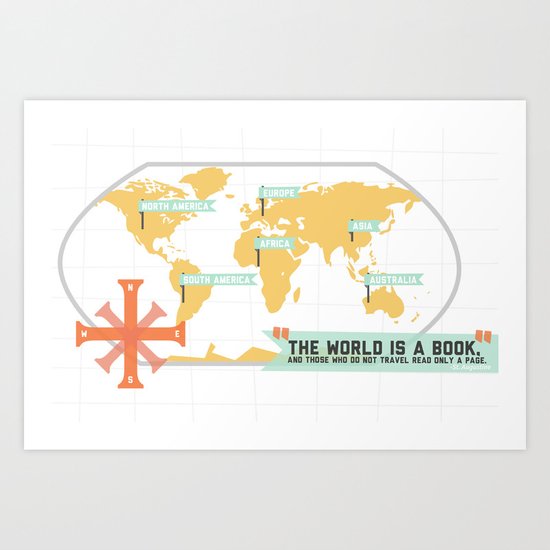 The World is a Book Art Print
