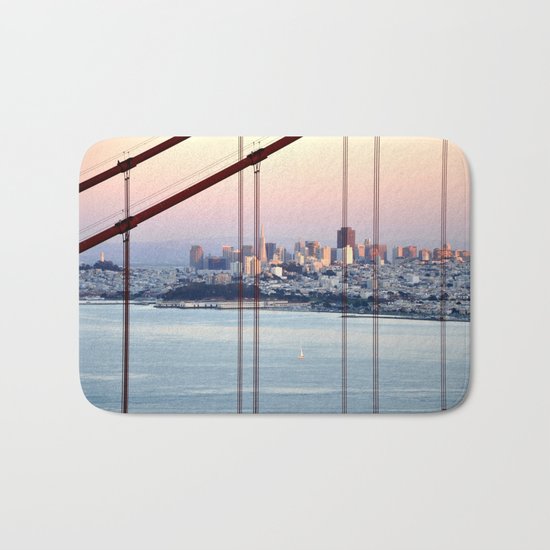 SAN FRANCISCO & GOLDEN GATE BRIDGE AT SUNSET Bath Mat