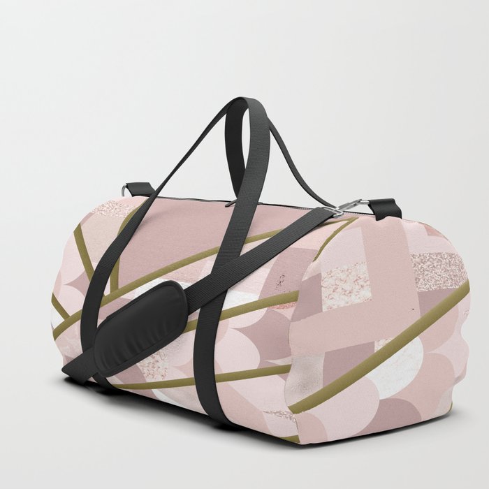 Pink and Mauve Abstract Triangles Duffle Bag