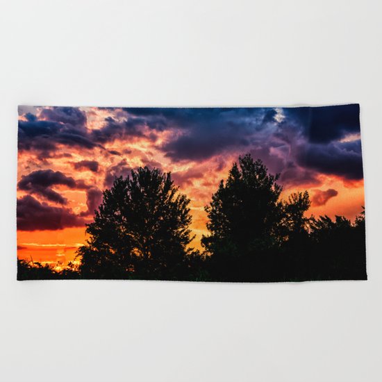 Dry Day Sunset Beach Towel