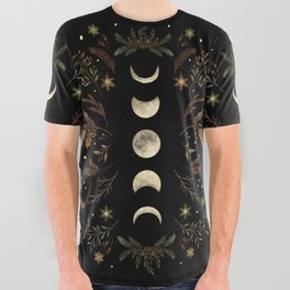 Moonlight Garden - Winter Brown All Over Graphic Tee