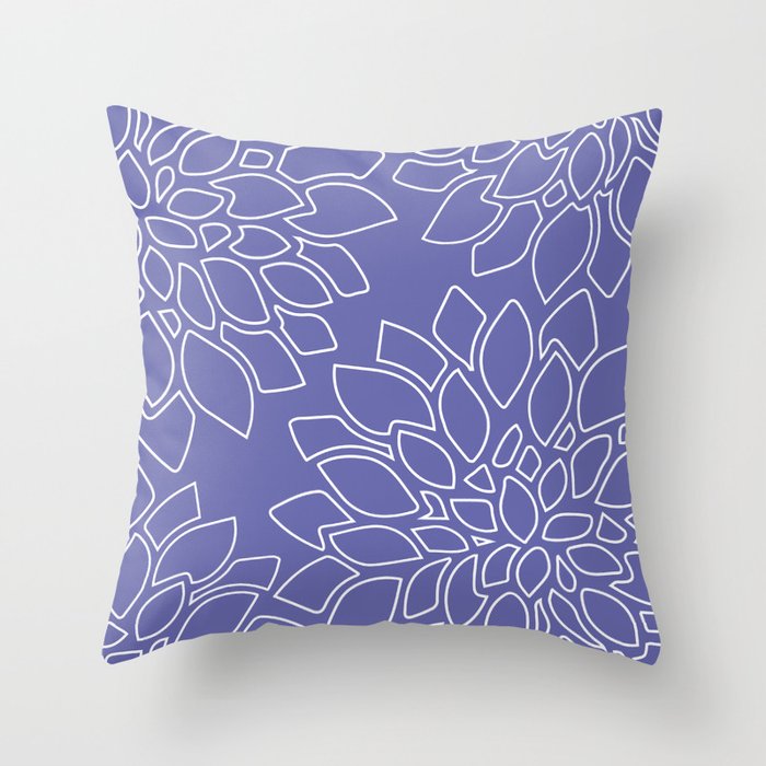 DAHLIAS VERY PERI Throw Pillow