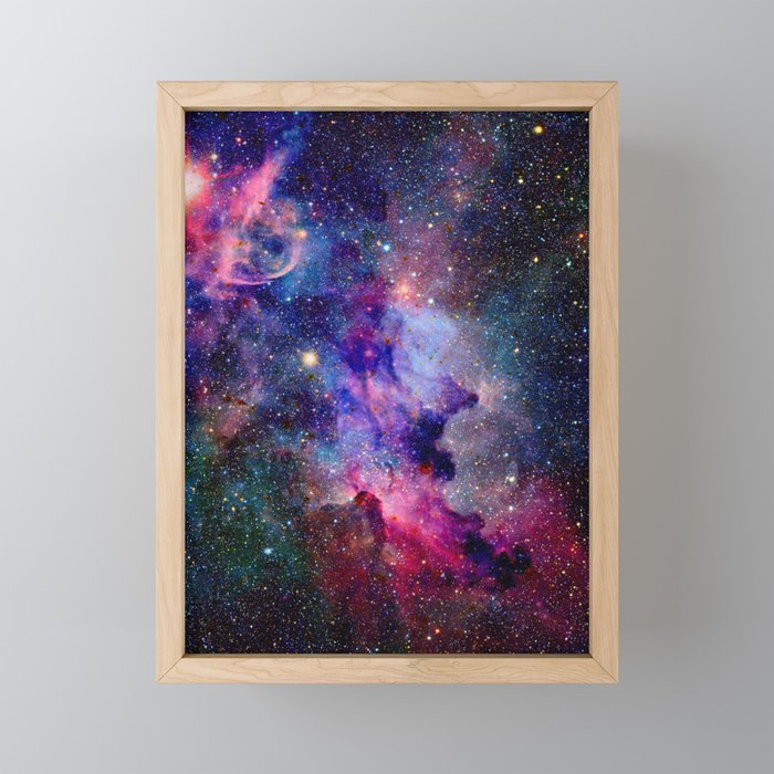 Cosmic Glitter Star Galaxy  Framed Mini Art Print