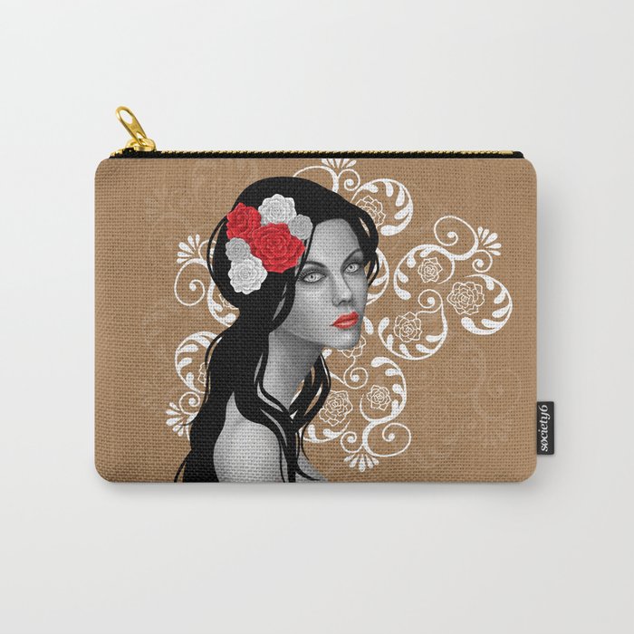 Goth Girl with Flowers in her Hair Carry-All Pouch