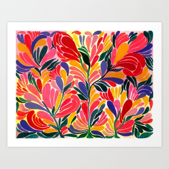 Colorful Petals Pattern Art Print