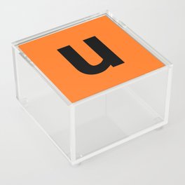letter U (Black & Orange) Acrylic Box