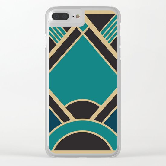 Art Deco New Tomorrow In Turquoise Clear iPhone Case