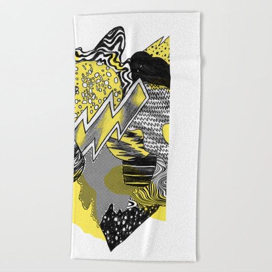 Vase on galaxies Beach Towel