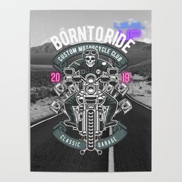 Ride Skull Biker Poster