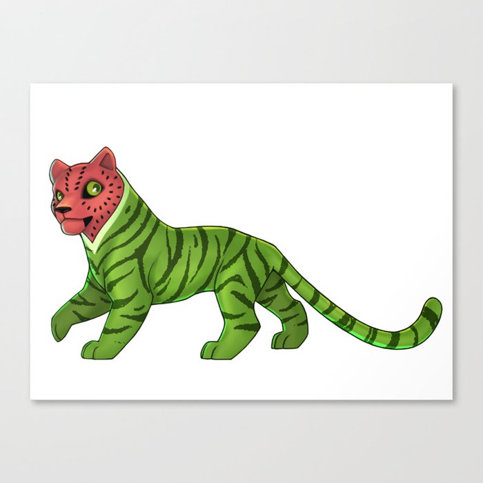 Watermelon Tiger Canvas Print