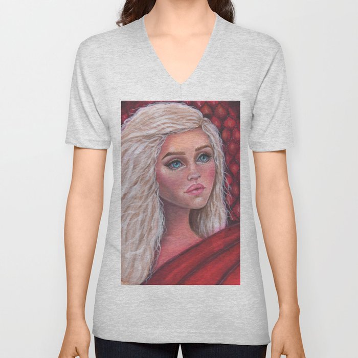Dragon Mother Fantasy Art By Laurie Leigh Unisex V Neck By Laurieleighart