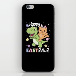 Cat With T-rex Easter Estrawr Easter Pun iPhone Skin