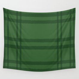 Green on Green Plaid Wall Tapestry