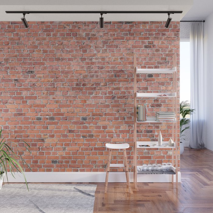 Plain Old Orange Red London Brick Wall Mural By Podartist Plain Old Orange Red London Brick Wall Mural By Podartist Society6
