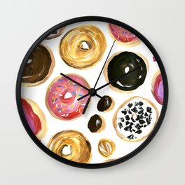 Colorful donuts with sprinkles Wall Clock