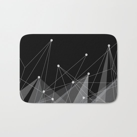 Black fractals Bath Mat