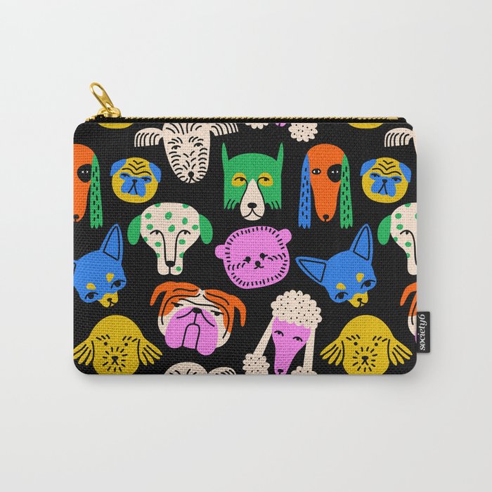 Funny colorful dog cartoon pattern Carry-All Pouch