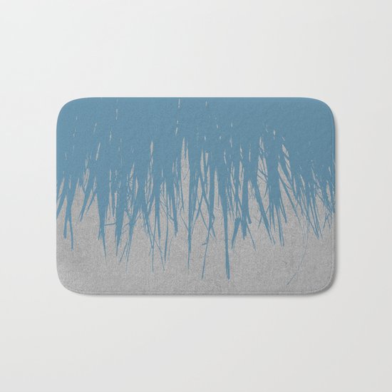 Concrete Fringe Blue Bath Mat