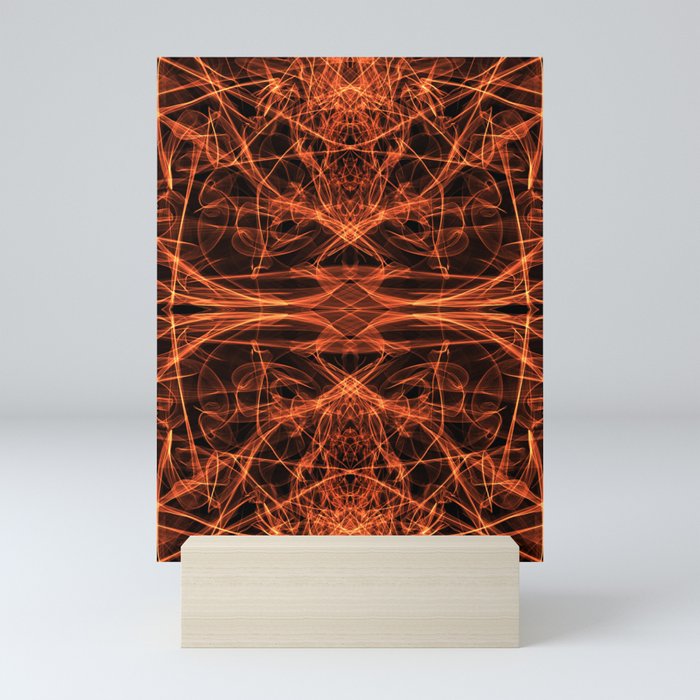 Liquid Light Series 49 ~ Orange Abstract Fractal Pattern Mini Art Print