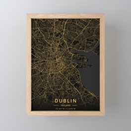 Dublin, Ireland - Gold Framed Mini Art Print