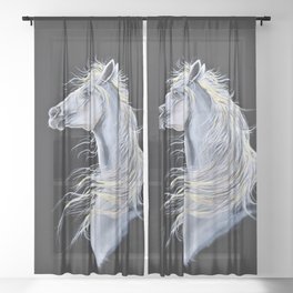 White Horse Sheer Curtain