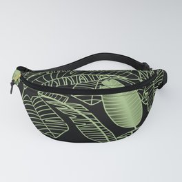 Bicolor minimalistic llarge leaves  Fanny Pack