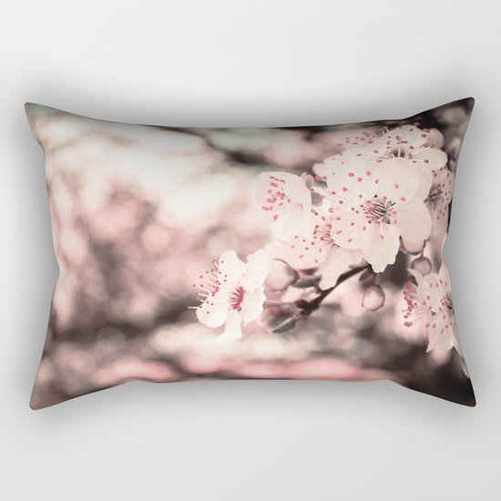 Sweet Spring (White Cherry Blossom) Rectangular Pillow