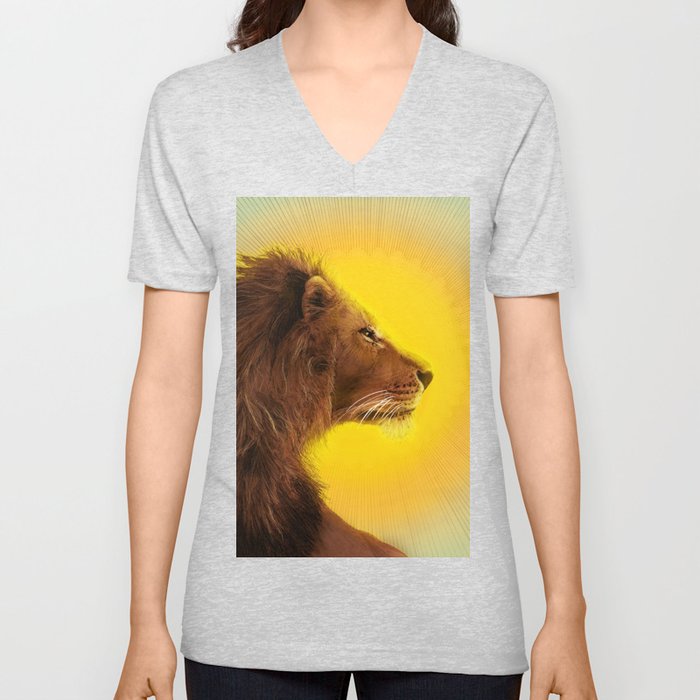 Sun & Lion Colour Version V Neck T Shirt