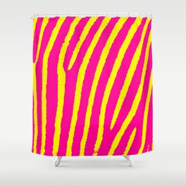 Zebra Print (Pink & Yellow) Shower Curtain