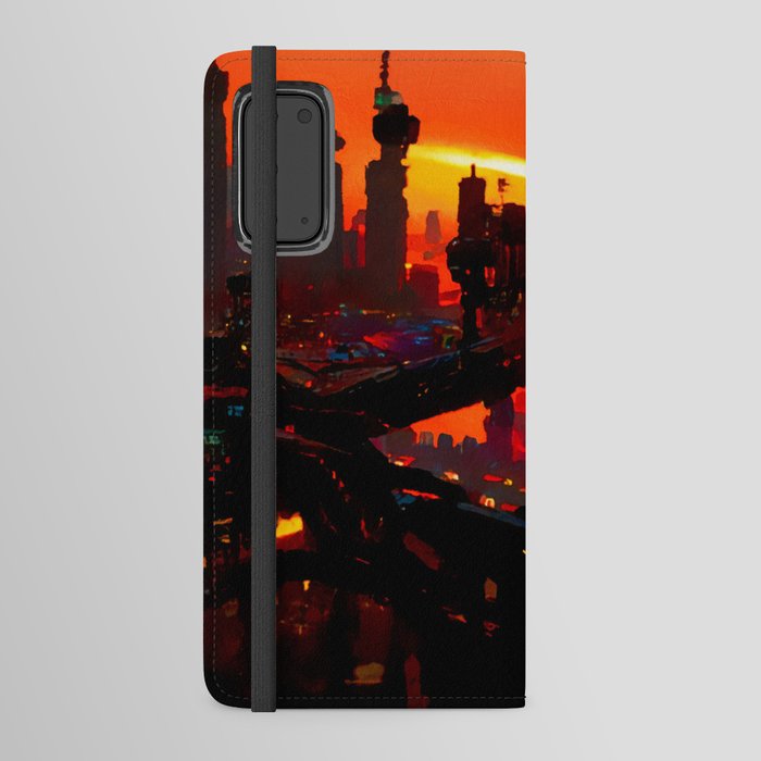 Postcards from the Future - Cyberpunk Cityscape Android Wallet Case