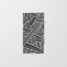 Abstract black & white Lines and Triangles Pattern - Mix and Match with Simplicity of Life Hand & Bath Towel