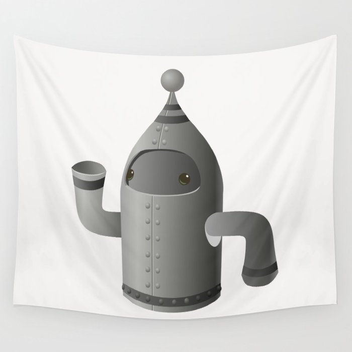 Robot Character Illustration Wall Tapestry