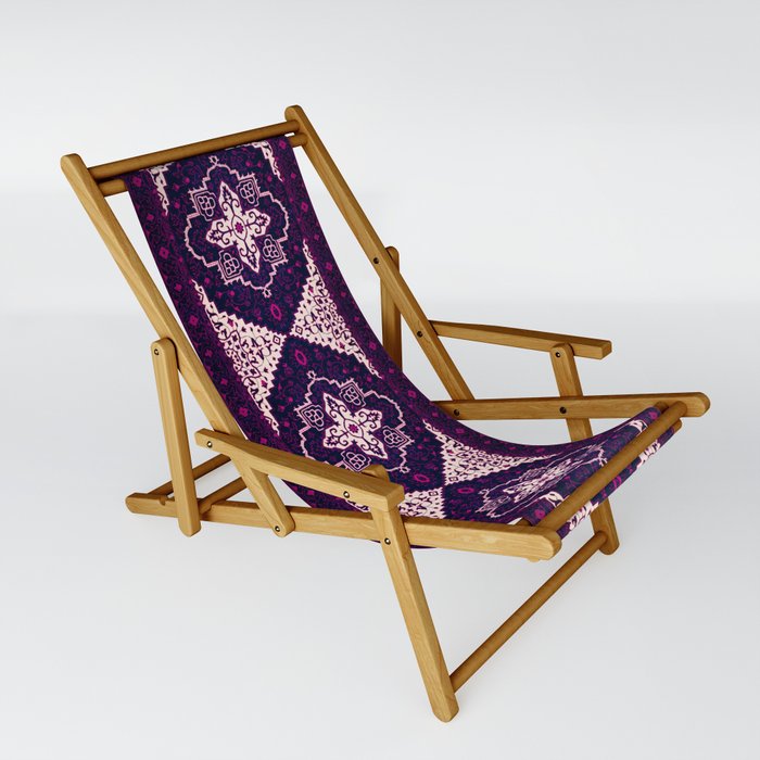 Mystical Blooms: Lavender Delights in Traditional Moroccan Artistry Sling Chair