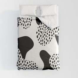 Polka Dot Blobs (Black/White/Dalmatian) Comforter