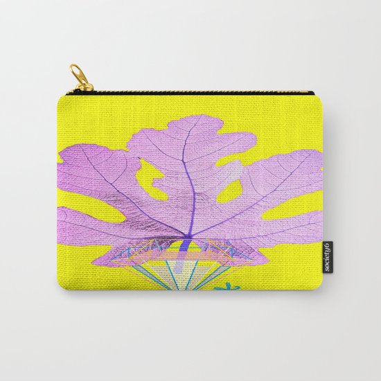 Fig Leaf Diamond Christmas Yellow Golden Carry-All Pouch