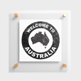 Rubber Ink Stamp Welcome To Australia Floating Acrylic Print