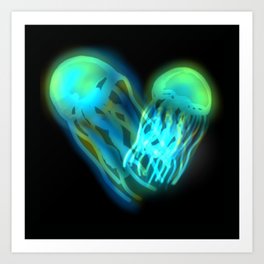 Glowing Jellyfish Art Print