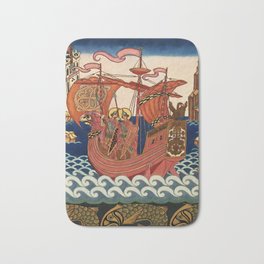 Saints on the Ship by Ivan Bilibin Bath Mat